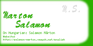 marton salamon business card