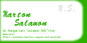 marton salamon business card